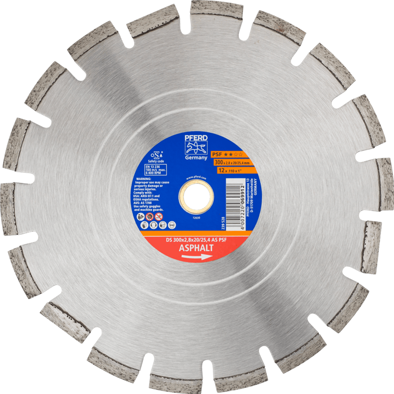 PFERD  Diamentowa ściernica do przecinania DS 300 x 2,8 x 20/25,4 mm PSF do szybkiego cięcia asfaltu