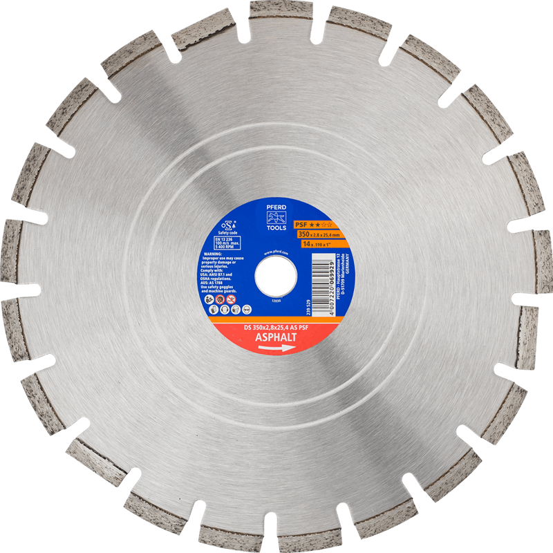 PFERD  Diamentowa ściernica do przecinania DS 350 x 2,8 25,4 mm PSF do szybkiego cięcia asfaltu