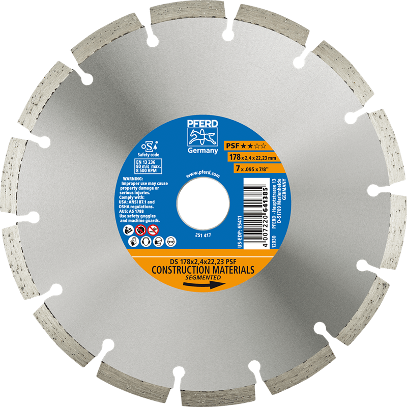 PFERD  Diamentowa ściernica do przecinania DS 150 x 2,2 x 22,23 mm PSF do szybkiego cięcia kamienia i betonu