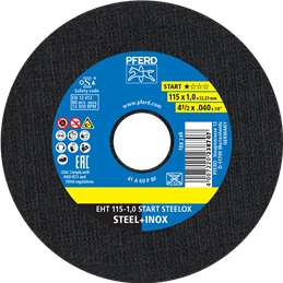 PFERD  Ściernica tarczowa do cięcia EHT 115 x 1,0 x 22,23 mm prosta linia startowa START STEELOX do stali/stali szlachetnej