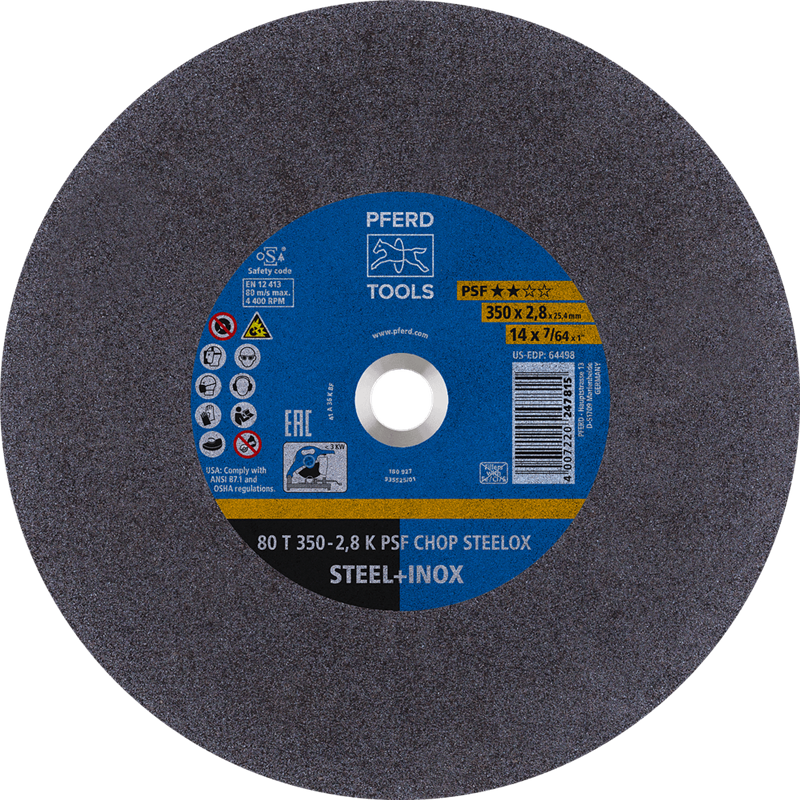 PFERD  Ściernica tarczowa do cięcia do piły tarczowej do metalu T 350 x 2,8 x 25,4 mm linia uniw. PSF CHOP STEELOX do stali/stal