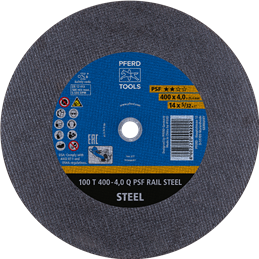 PFERD  Tarcza do przecinania szyn T 400 x 4,0 x 25,4 mm linia uniwersalna PSF RAIL do szyn kolejowych