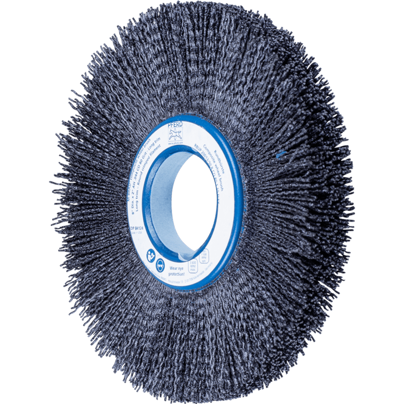 PFERD  SZCZOTKI KOMPOZYTOWE tarczowe FLEX RBUP Ø 200 x 13 x 50,8 mm włókno ceramiczne Ø 1,10 mm, ziarno 80, stacjonarne
