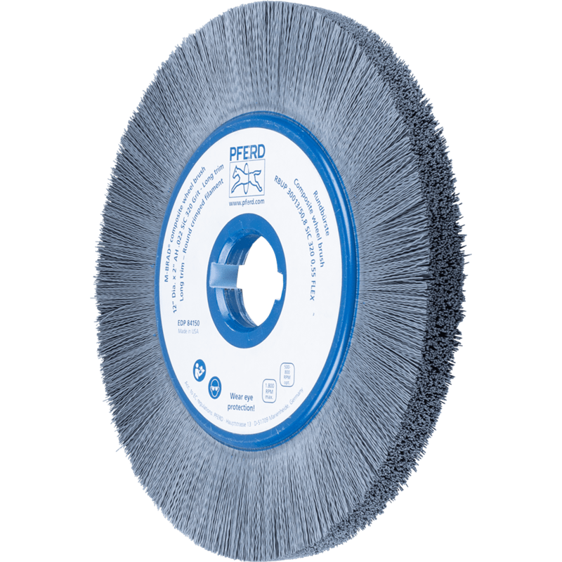 PFERD  SZCZOTKI KOMPOZYTOWE tarczowe FLEX RBUP Ø 300 x 13 x 50,8 mm włókno SiC do otworu Ø 0,55 mm, ziarno 320, stacjonarne