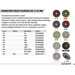 Pad do gresu 125 mm G200 na rzep CARAT EGP2000000 | FixPol