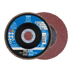 PFERD  Ściernica listkowa POLIFAN PFC 125 x 22,23 mm stożkowa A60 SG STEELOX stal/stal nierdzewna