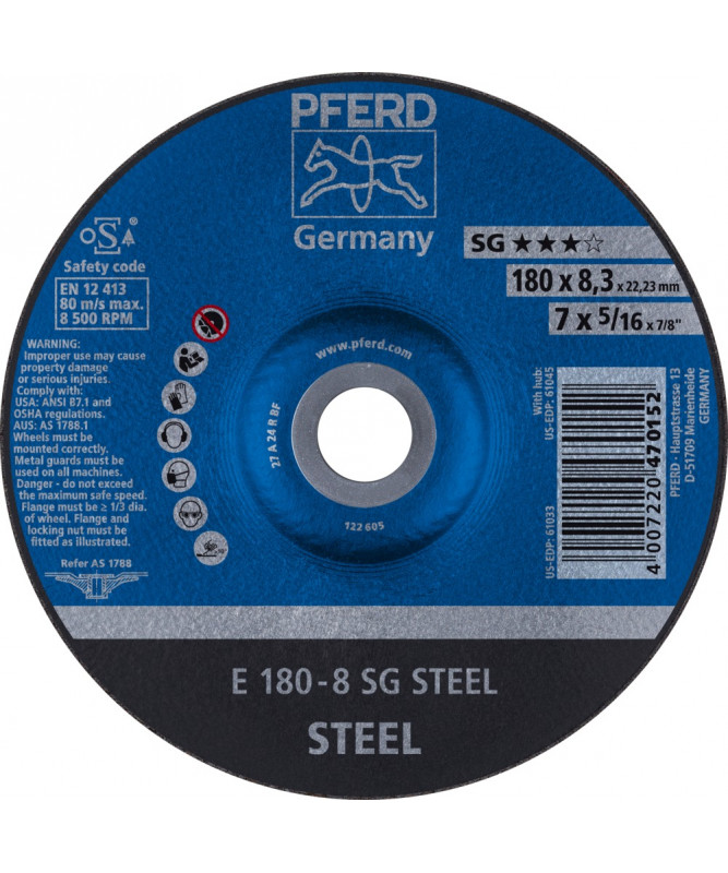 PFERD Sciernice tarczowe do zdzierania E 180-8 SG STEEL