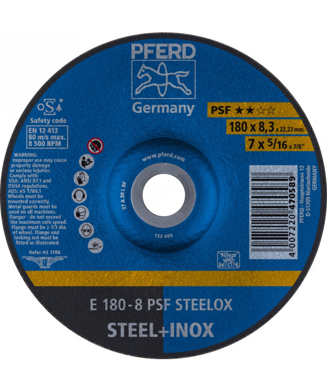 PFERD Sciernice tarczowe do zdzierania E 180-8 PSF STEELOX