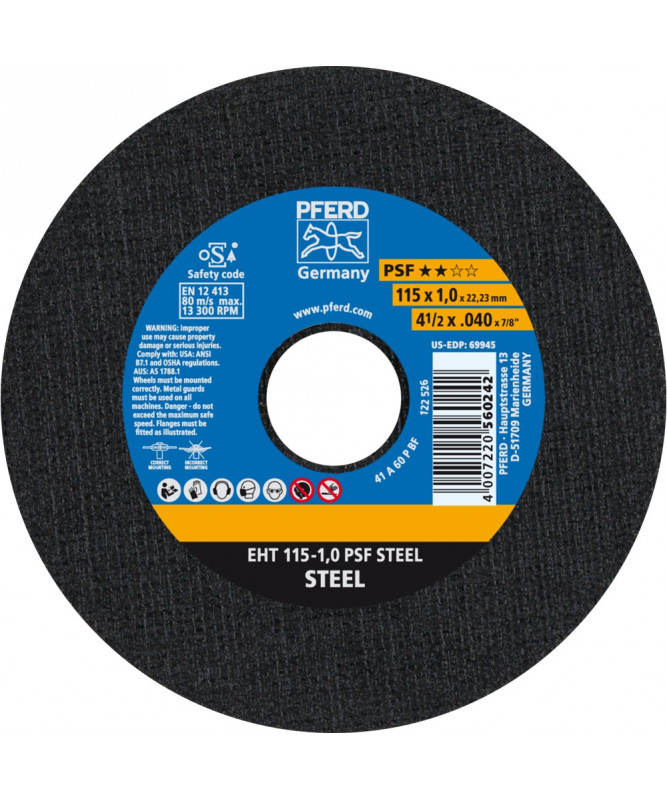 PFERD Sciernice tarczowe do ciecia EHT 115-1,0 PSF STEEL