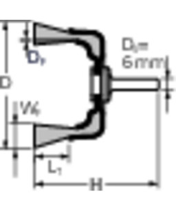 PFERD Szczotki garnkowe trzpieniowe, nieplecione TBU 4015/6 ST 0,20