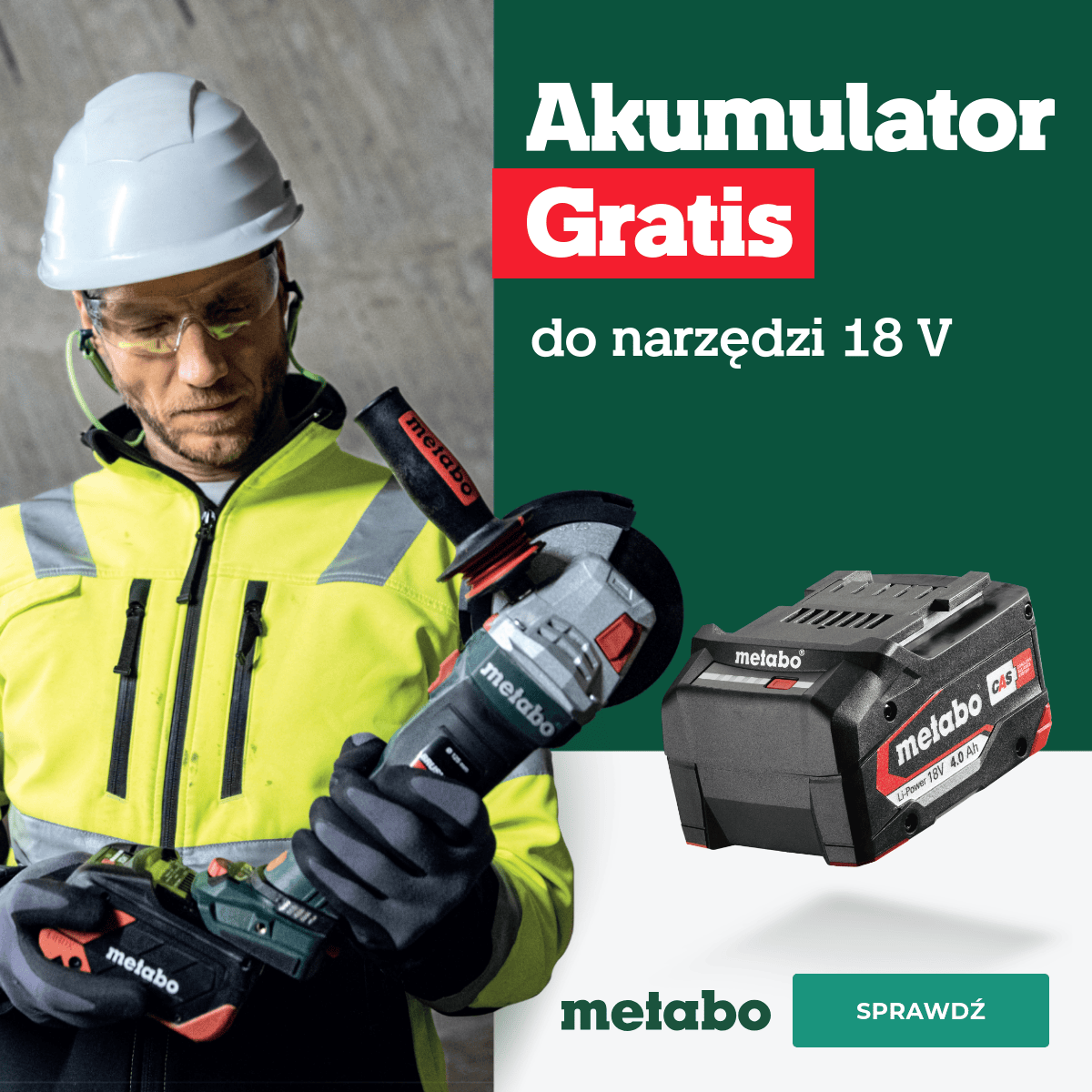 Akumulator 4,0Ah GRATIS METABO